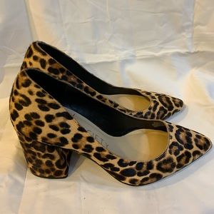 Sole Society Leopard Chunky Heel Pumps Size 8.5